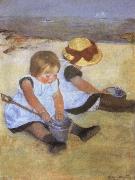 Mary Cassatt Children on the Beach oil on canvas